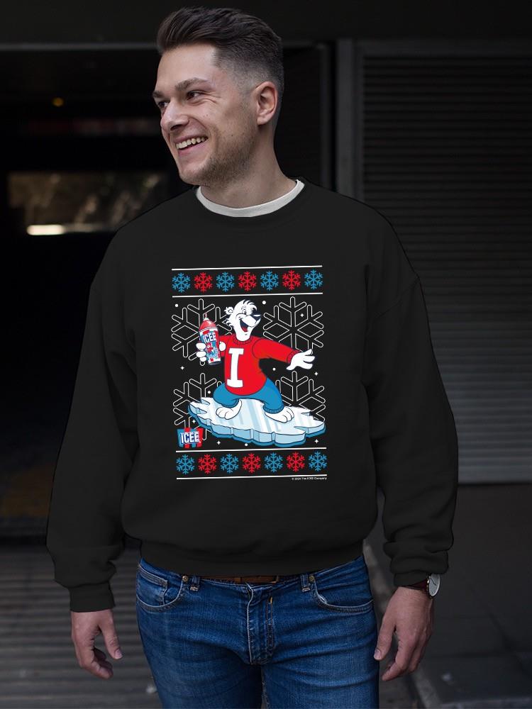 Officially Licensed ICEE Snowy Cool Vibes - Bear Snowboarding Graphic Men's Sweatshirt