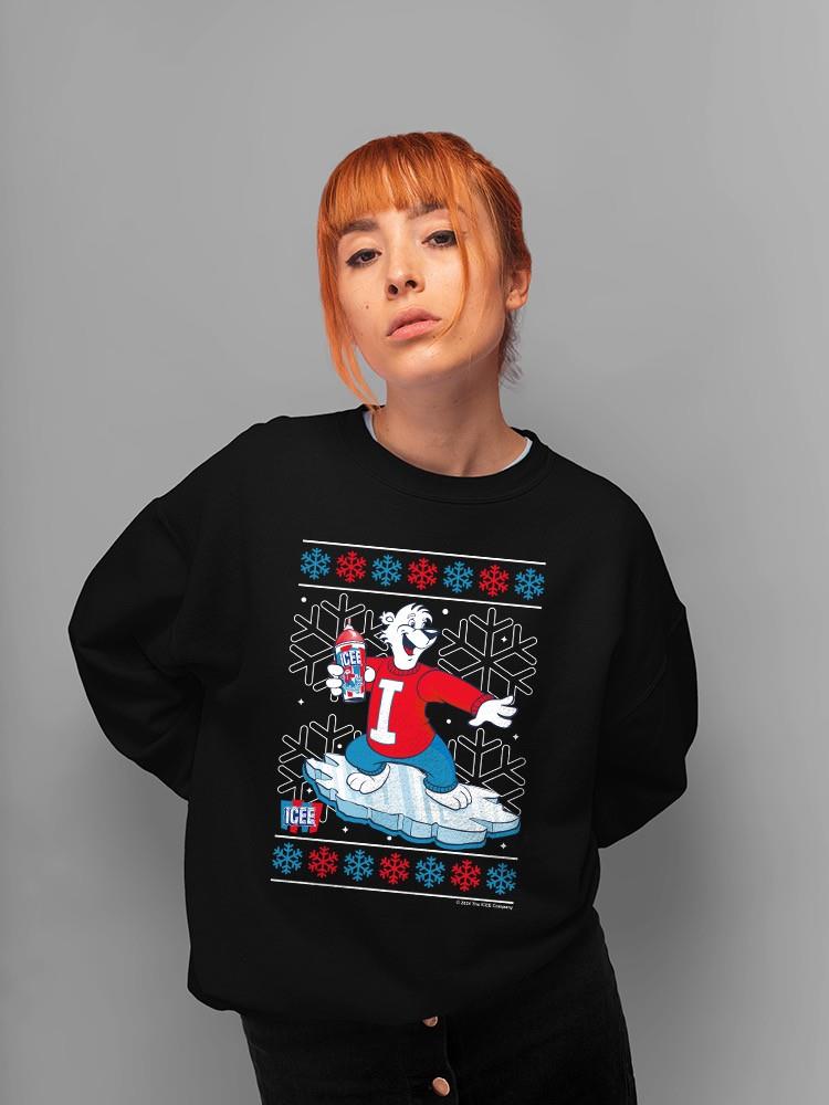 Officially Licensed ICEE Snowy Cool Vibes - Bear Snowboarding Graphic Women's Sweatshirt