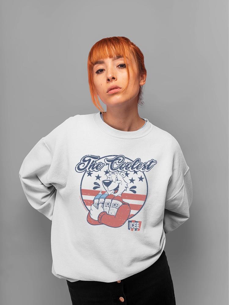 Officially Licensed ICEE Patriotic Retro Bear Slush Graphic Women's Sweatshirt