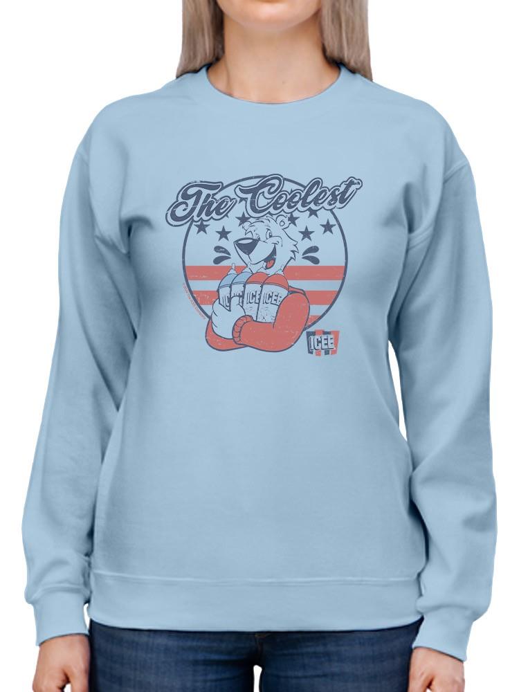 Officially Licensed ICEE Patriotic Retro Bear Slush Graphic Women's Sweatshirt