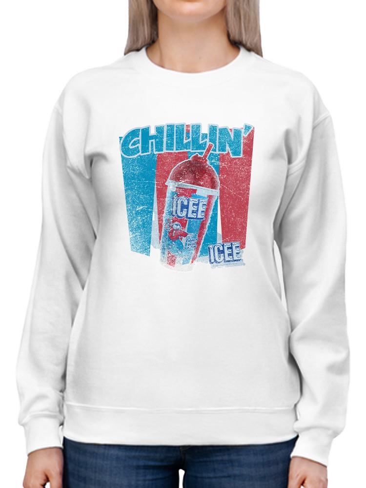 Officially Licensed ICEE Chillin' Trendy Drink - Retro Beverage Graphic Women's Sweatshirt