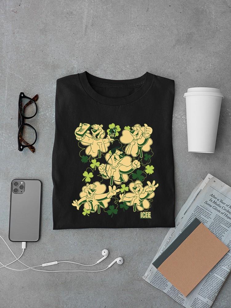 Officially Licensed ICEE Fun, Festive, And Shamrock-Themed Bear Graphic Men's T-shirt