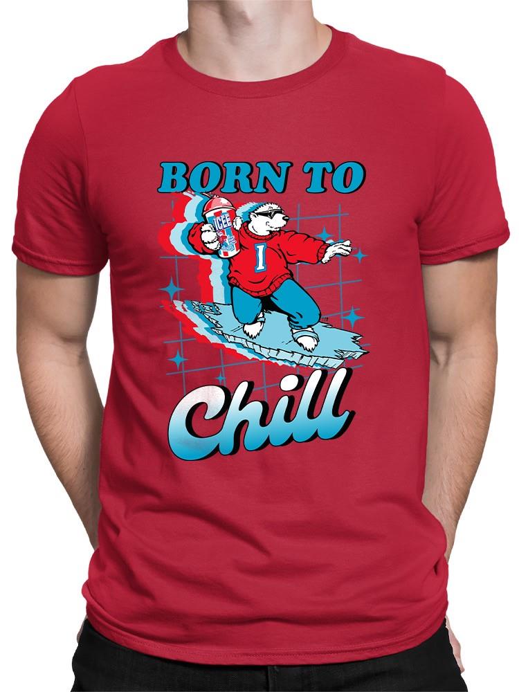 Officially Licensed ICEE Born To Chill - Surfing Polar-Bear Graphic Men's T-shirt