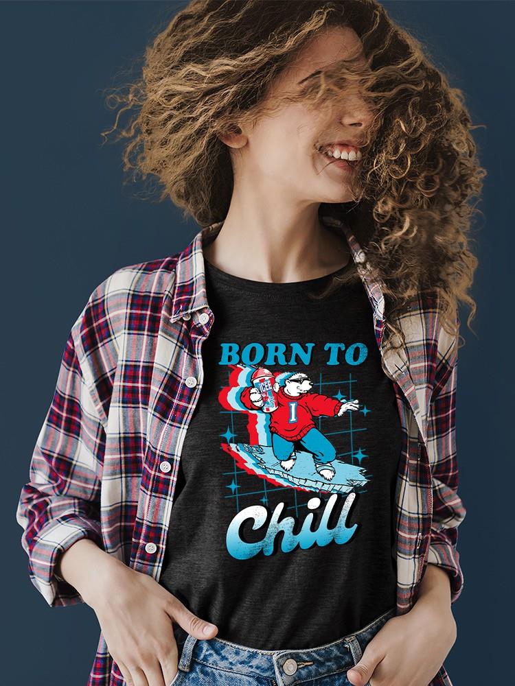 Officially Licensed ICEE Born To Chill - Surfing Polar-Bear Graphic Women's T-shirt