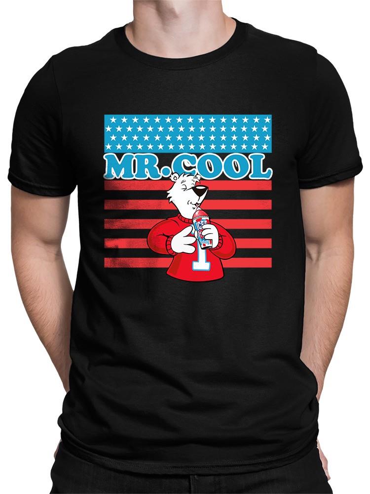 Officially Licensed ICEE Mr. Cool Patriotic Polar-Bear Chill Graphic Men's T-shirt