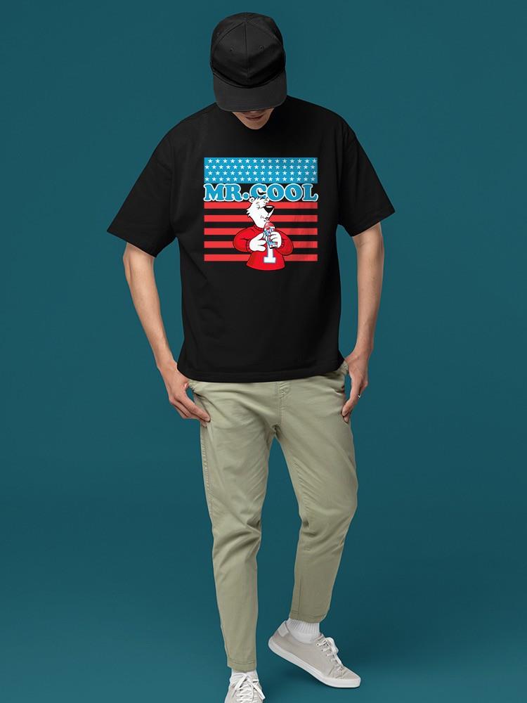Officially Licensed ICEE Mr. Cool Patriotic Polar-Bear Chill Graphic Men's T-shirt