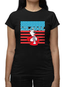 Officially Licensed ICEE Mr. Cool Patriotic Polar-Bear Chill Graphic Women's T-shirt