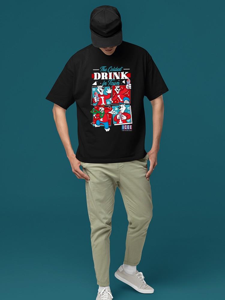 Officially Licensed ICEE Coldest Drink In Town -  Bear Retro Cool Graphic Men's T-shirt