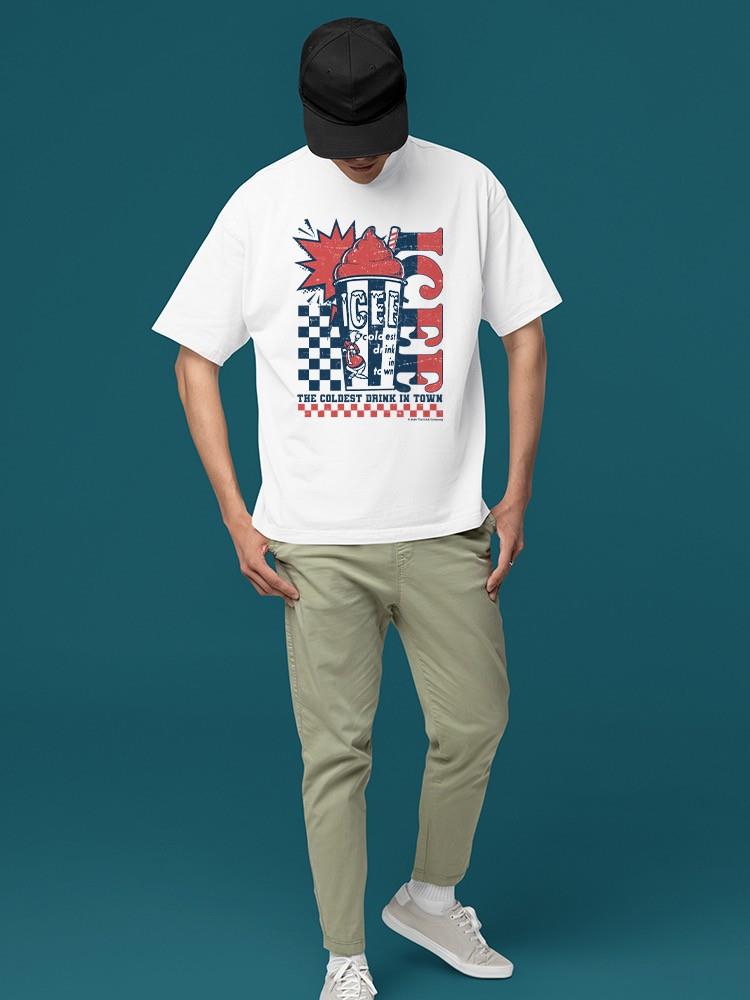 Officially Licensed ICEE Retro Cool Explosion - 'Coldest Drink In Town' Vintage Graphic Men's T-shirt