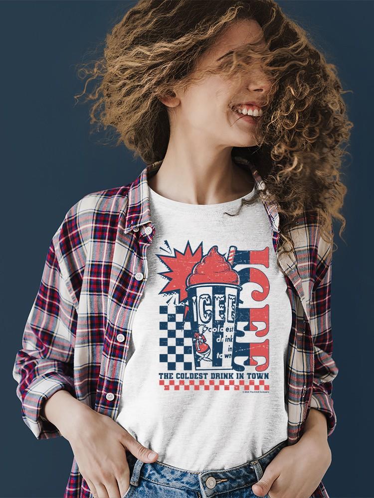 Officially Licensed ICEE Retro Cool Explosion - 'Coldest Drink In Town' Vintage Graphic Women's T-shirt