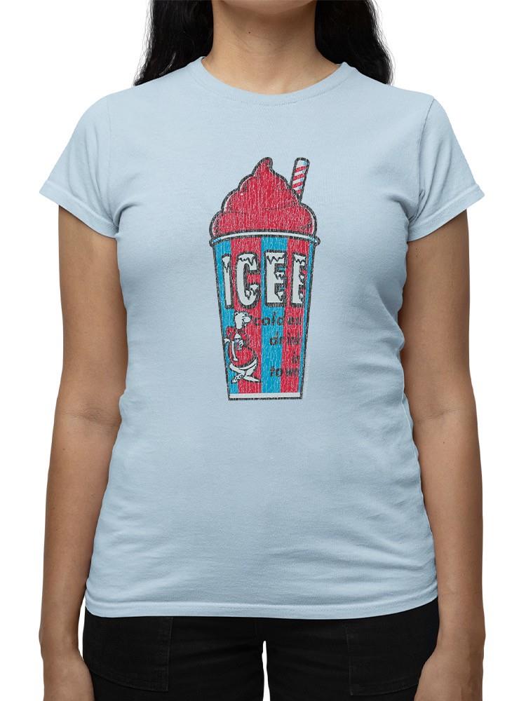 Officially Licensed ICEE Classic Cup - Retro 'Coldest Drink In Town' Graphic Women's T-shirt