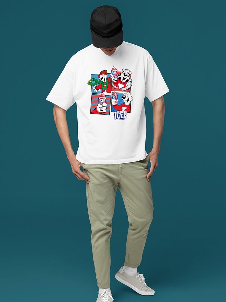 Officially Licensed ICEE Winter Chill Fun - Bear Seasonal Collage Graphic Men's T-shirt
