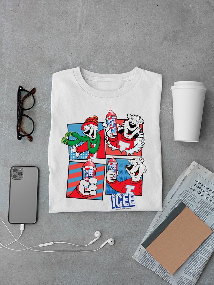 Officially Licensed ICEE Winter Chill Fun - Bear Seasonal Collage Graphic Men's T-shirt