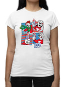 Officially Licensed ICEE Winter Chill Fun - Bear Seasonal Collage Graphic Women's T-shirt
