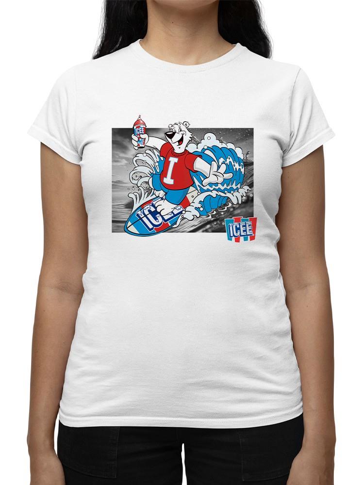 Officially Licensed ICEE Surfing Cool Bear - Arctic Wave Chill Graphic Women's T-shirt