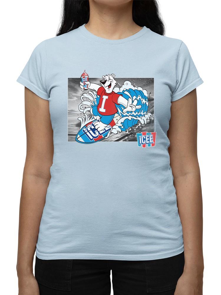 Officially Licensed ICEE Surfing Cool Bear - Arctic Wave Chill Graphic Women's T-shirt