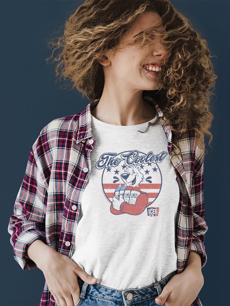 Officially Licensed ICEE Patriotic Retro Bear Slush Graphic Women's T-shirt