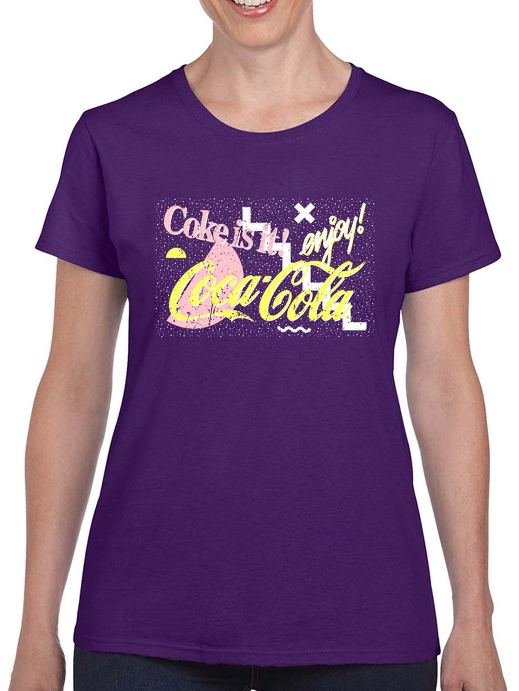 Officially Licensed Coca-Cola Coke Is It! Enjoy Retro Graphic Women's T-shirt