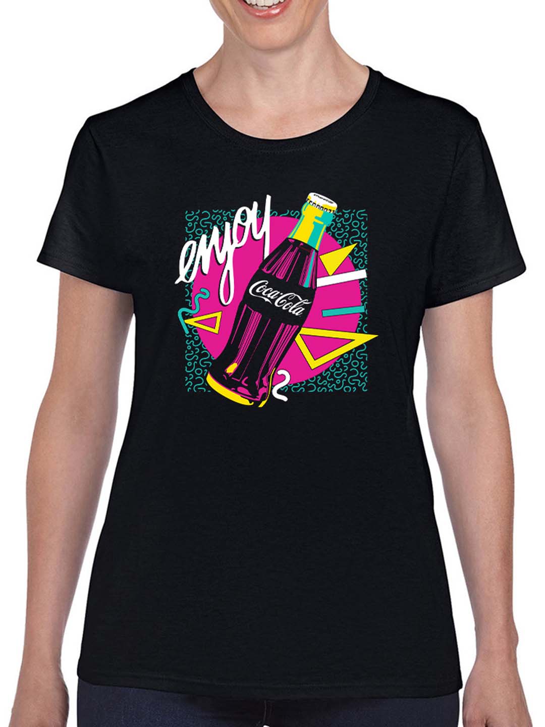 Officially Licensed Coca-Cola Retro Pop  Graphic Women's T-shirt