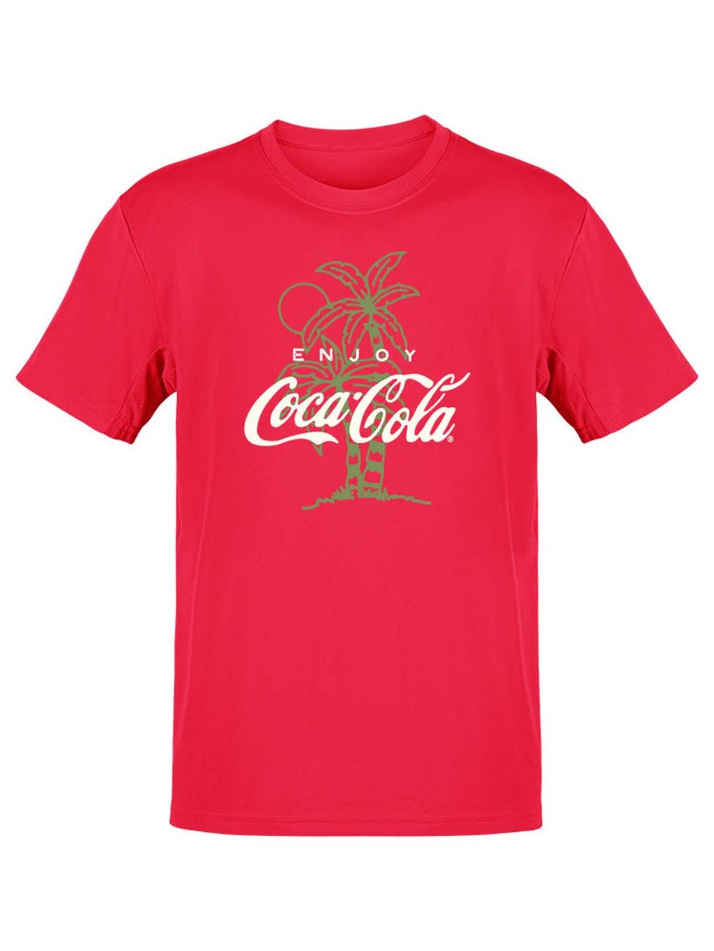 Officially Licensed Coca-Cola Enjoy Tropical Palm Tree Graphic Tee Women's T-shirt
