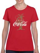 Officially Licensed Coca-Cola Enjoy Tropical Palm Tree Graphic Tee Women's T-shirt