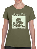 Officially Licensed Coca-Cola Catch the Wave 1986 Coke Graphic  Women's T-shirt