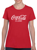 Officially Licensed Coca-Cola Classic Vintage Logo Graphic Women's T-shirt
