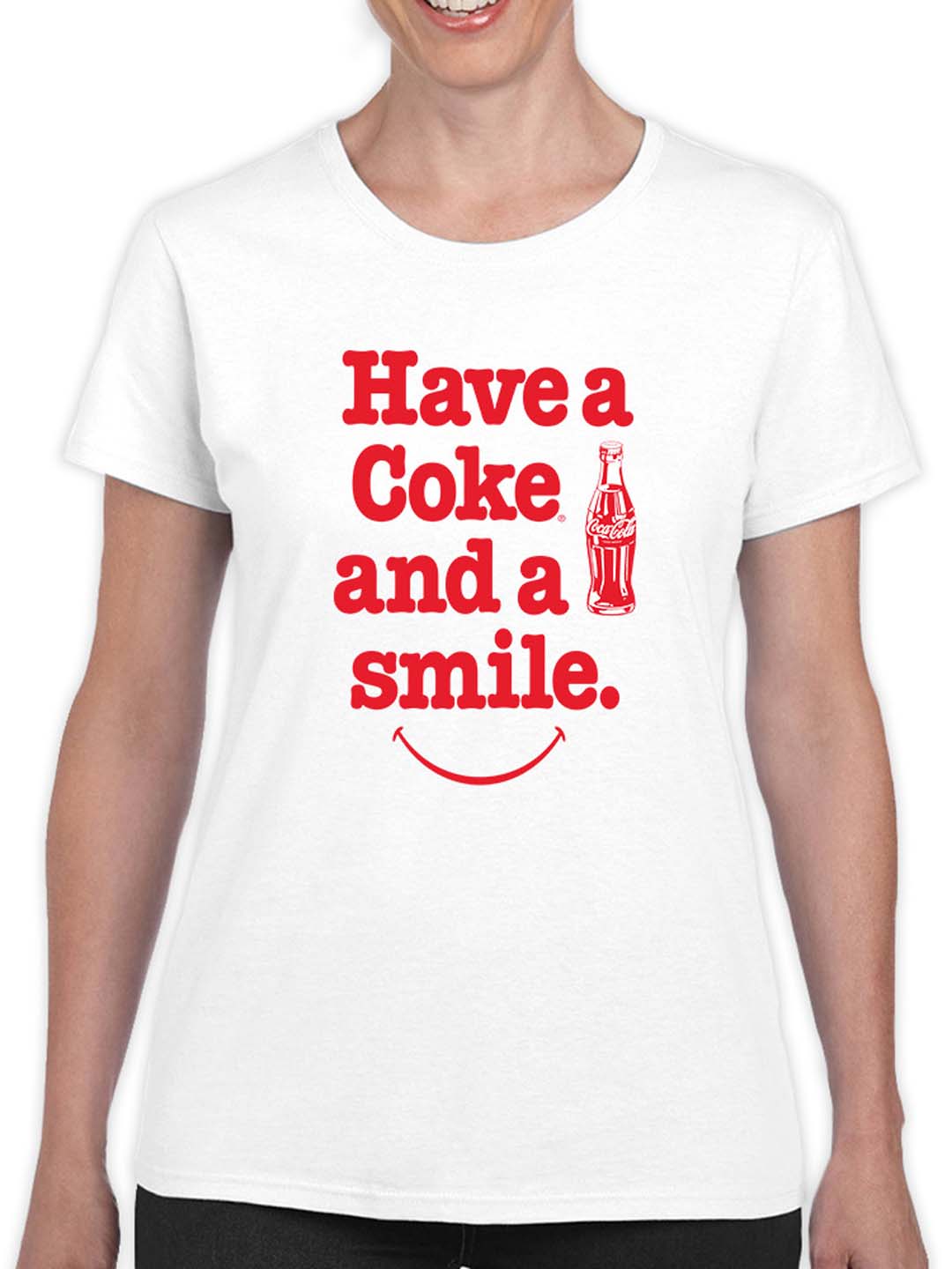 Officially Licensed Coca-Cola Have a Coke and Smile Graphic Women's T-shirt