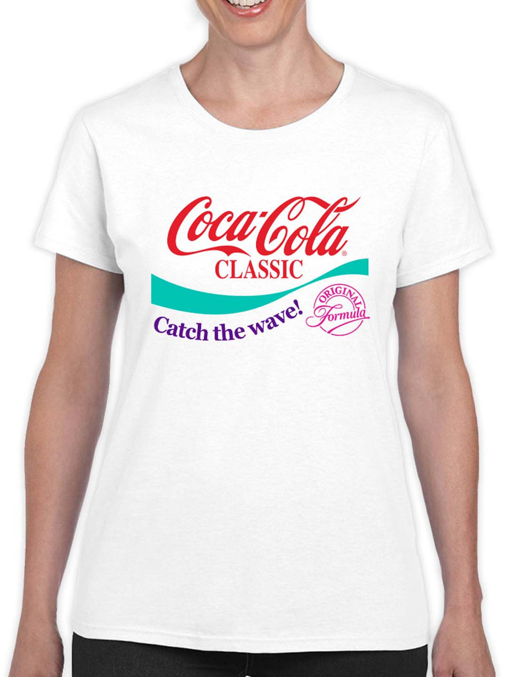Officially Licensed Coca-Cola Classic Catch the Wave Retro Women's T-shirt
