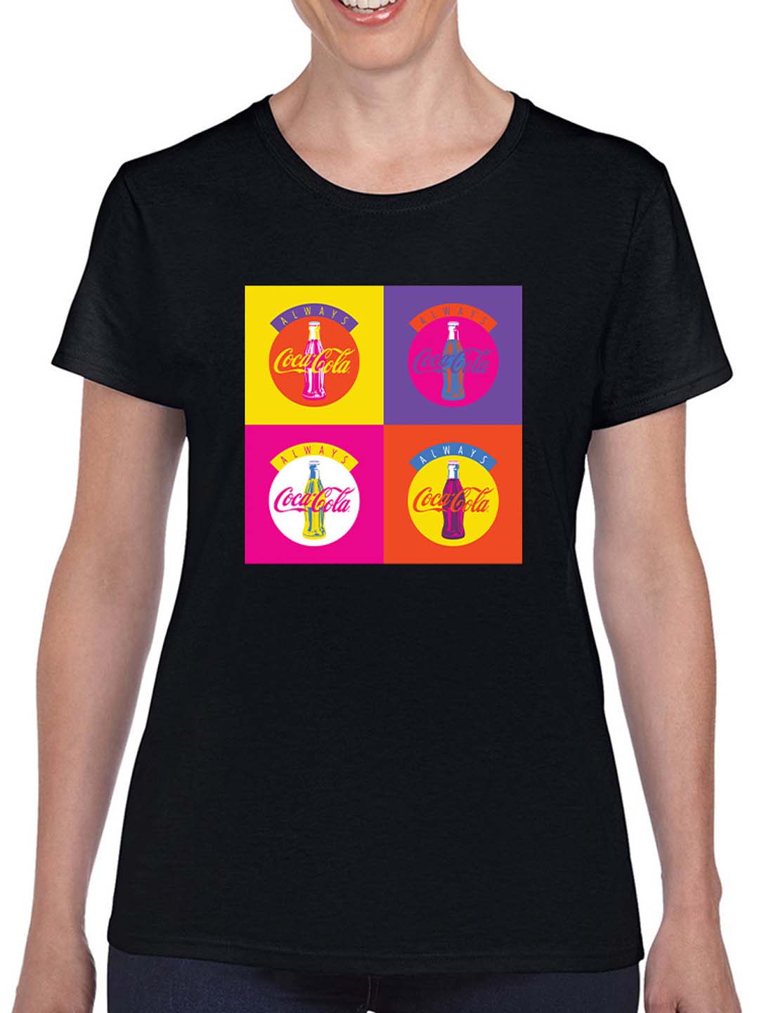 Officially Licensed Coca-Cola Pop  Bottle Coke Retro  Women's T-shirt