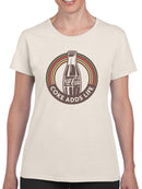 Officially Licensed Coca-Cola Coke Adds Life Retro Graphic Logo Women's T-shirt