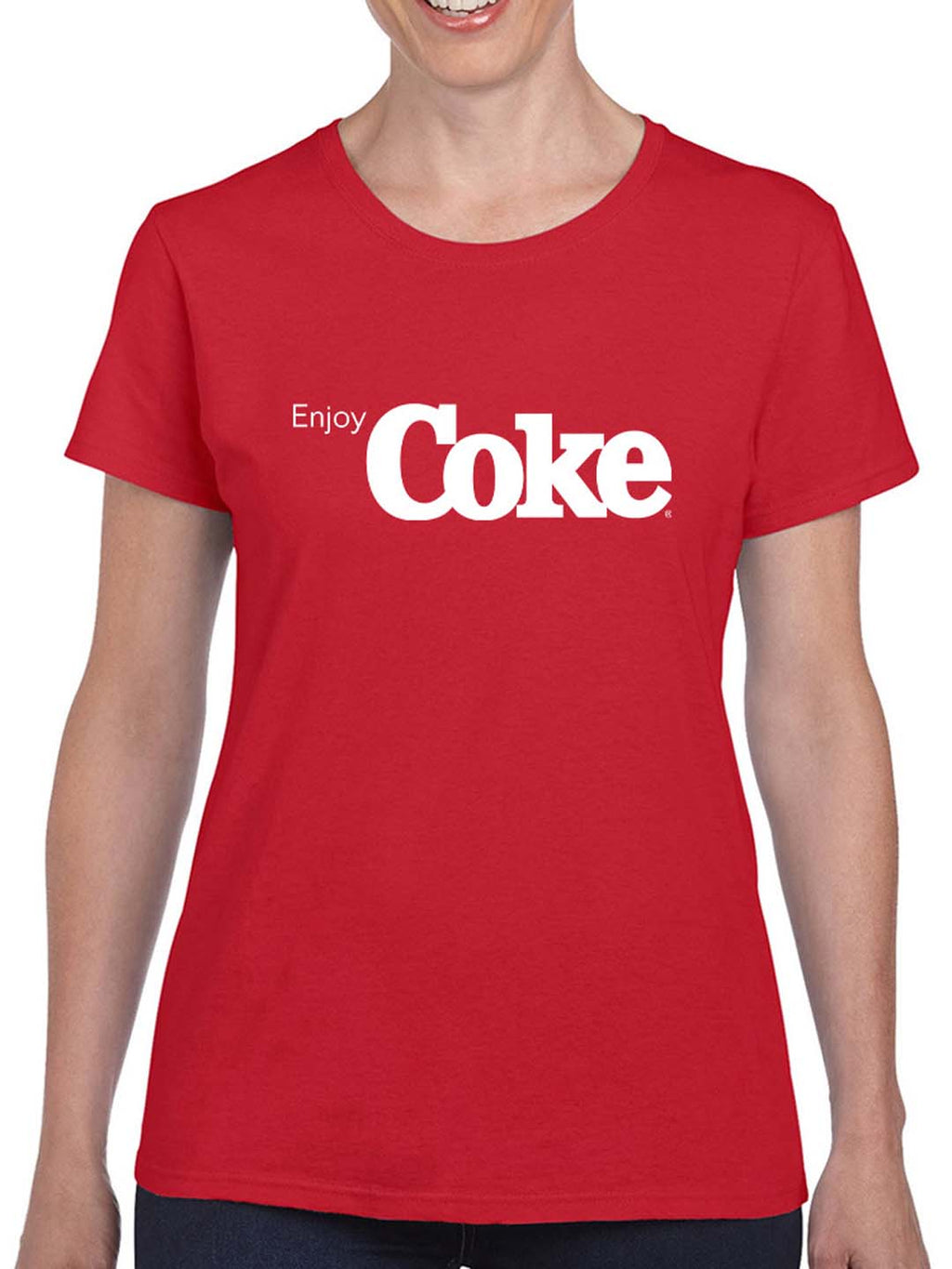 Officially Licensed Coca-Cola Enjoy Coke Minimalist Classic Logo Graphic Women's T-shirt