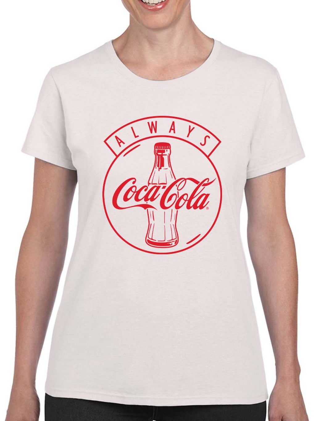 Officially Licensed Coca-Cola Always Iconic Red Circle Logo Women's T-shirt