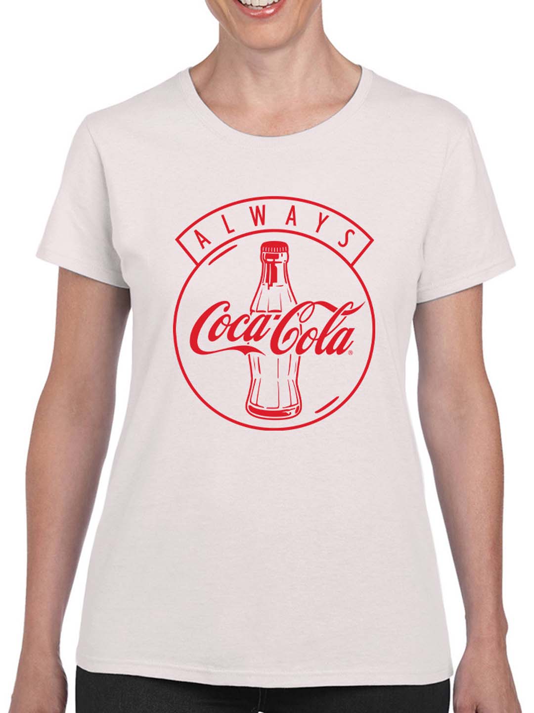Officially Licensed Coca-Cola Always Iconic Red Circle Logo Women's T-shirt