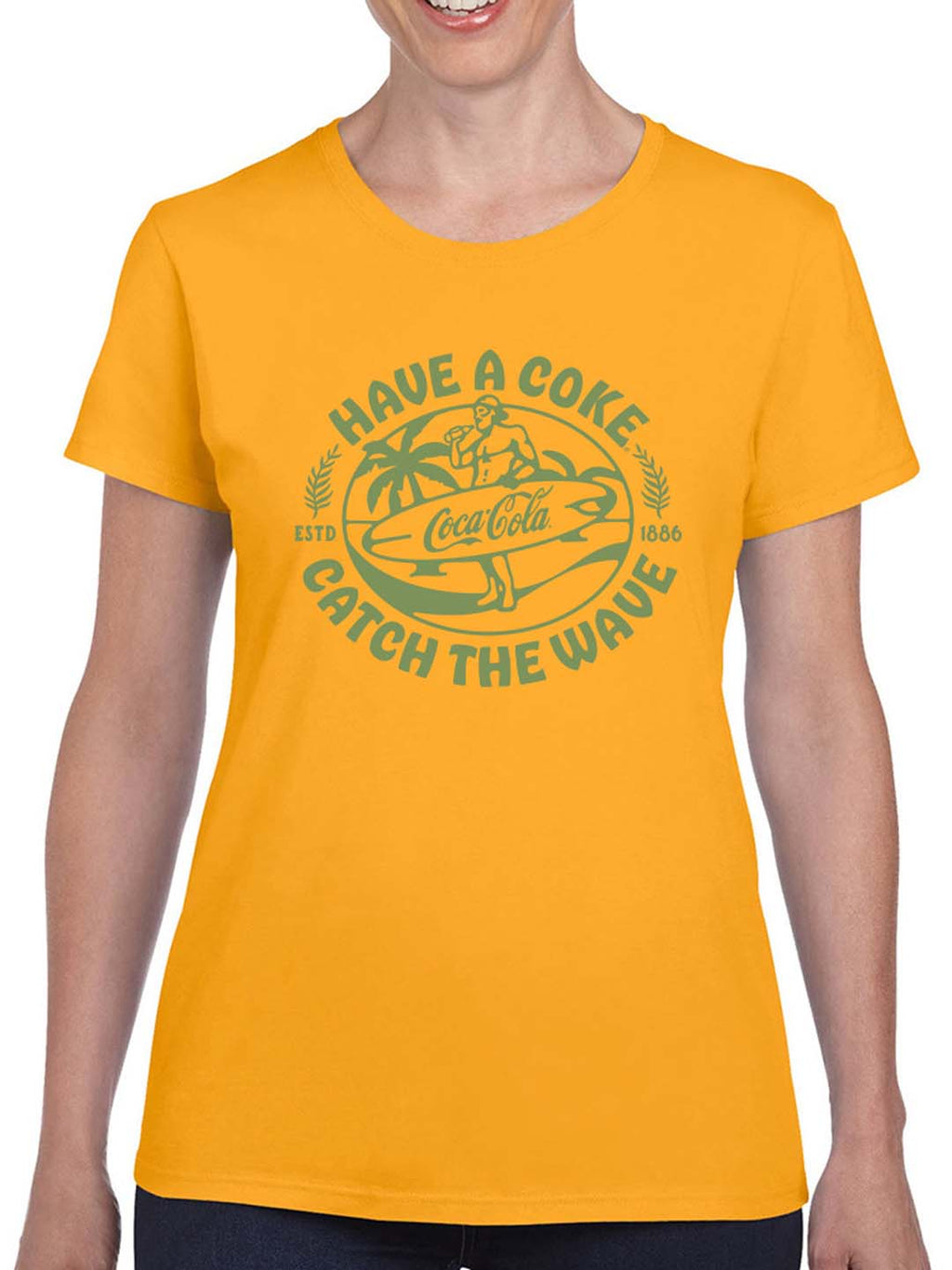 Officially Licensed Coca-Cola Have a Coke - Catch the Wave Surfer Graphic Women's T-shirt