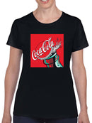 Officially Licensed Coca-Cola Classic Cap Pop Graphic Design Women's T-shirt