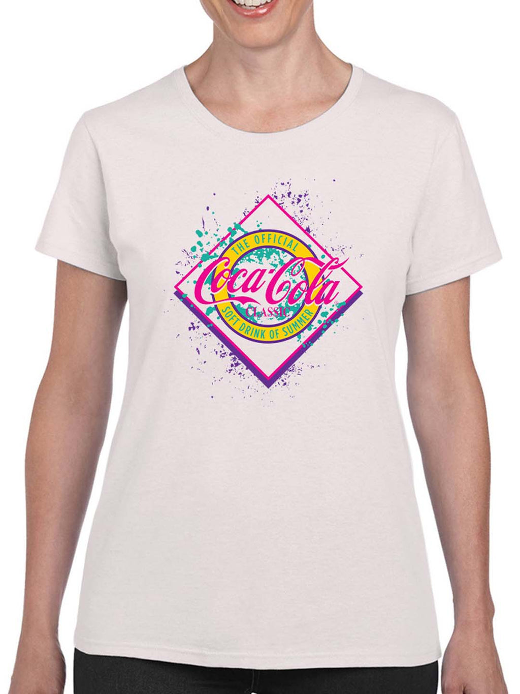 Officially Licensed Coca-Cola Vintage Classic Soft Drink of Summer Graphic Women's T-shirt