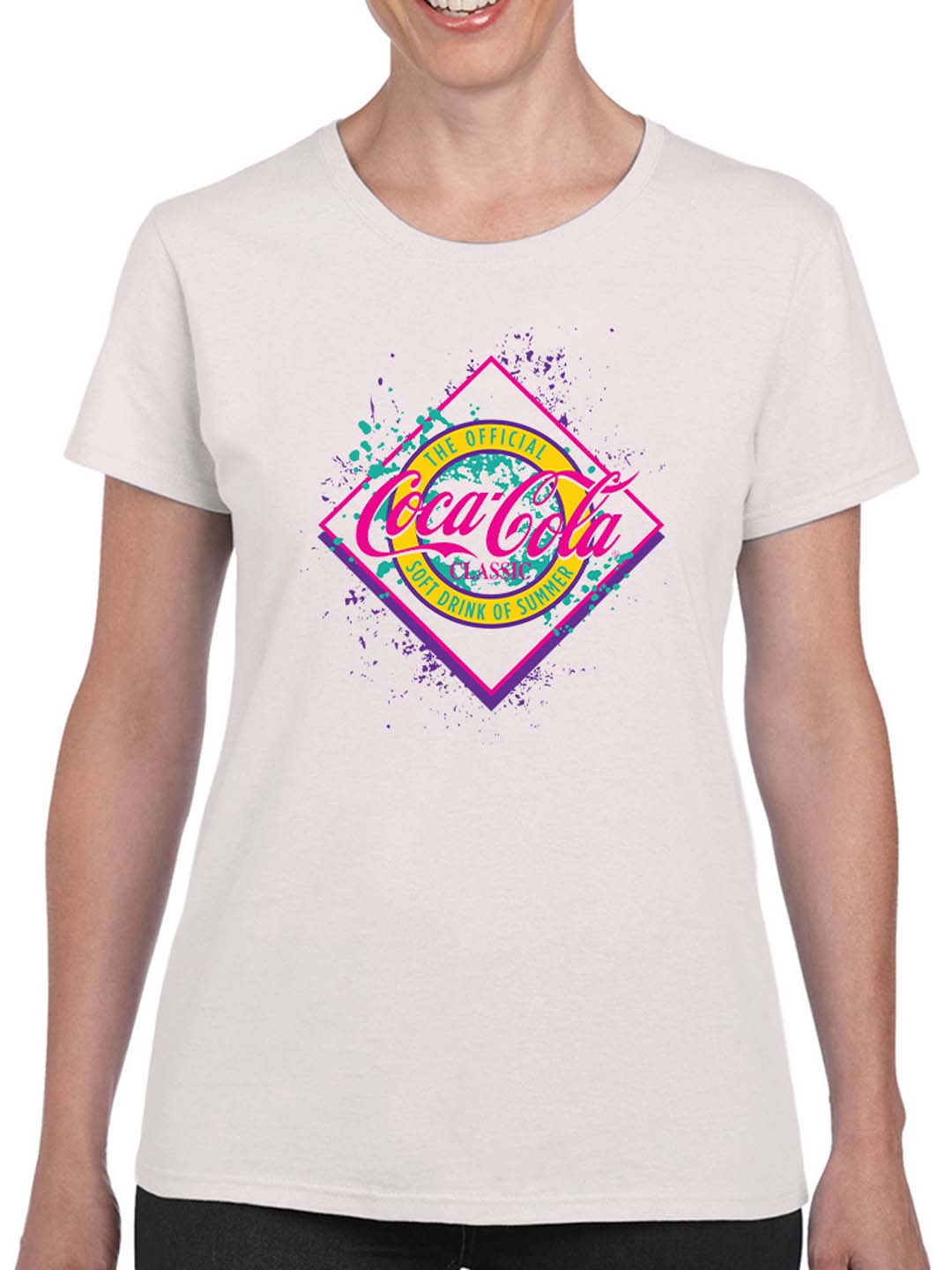 Officially Licensed Coca-Cola Vintage Classic Soft Drink of Summer Graphic Women's T-shirt