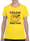 Officially Licensed Coca-Cola Stay Cool Summer Vibes Graphic Women's T-shirt