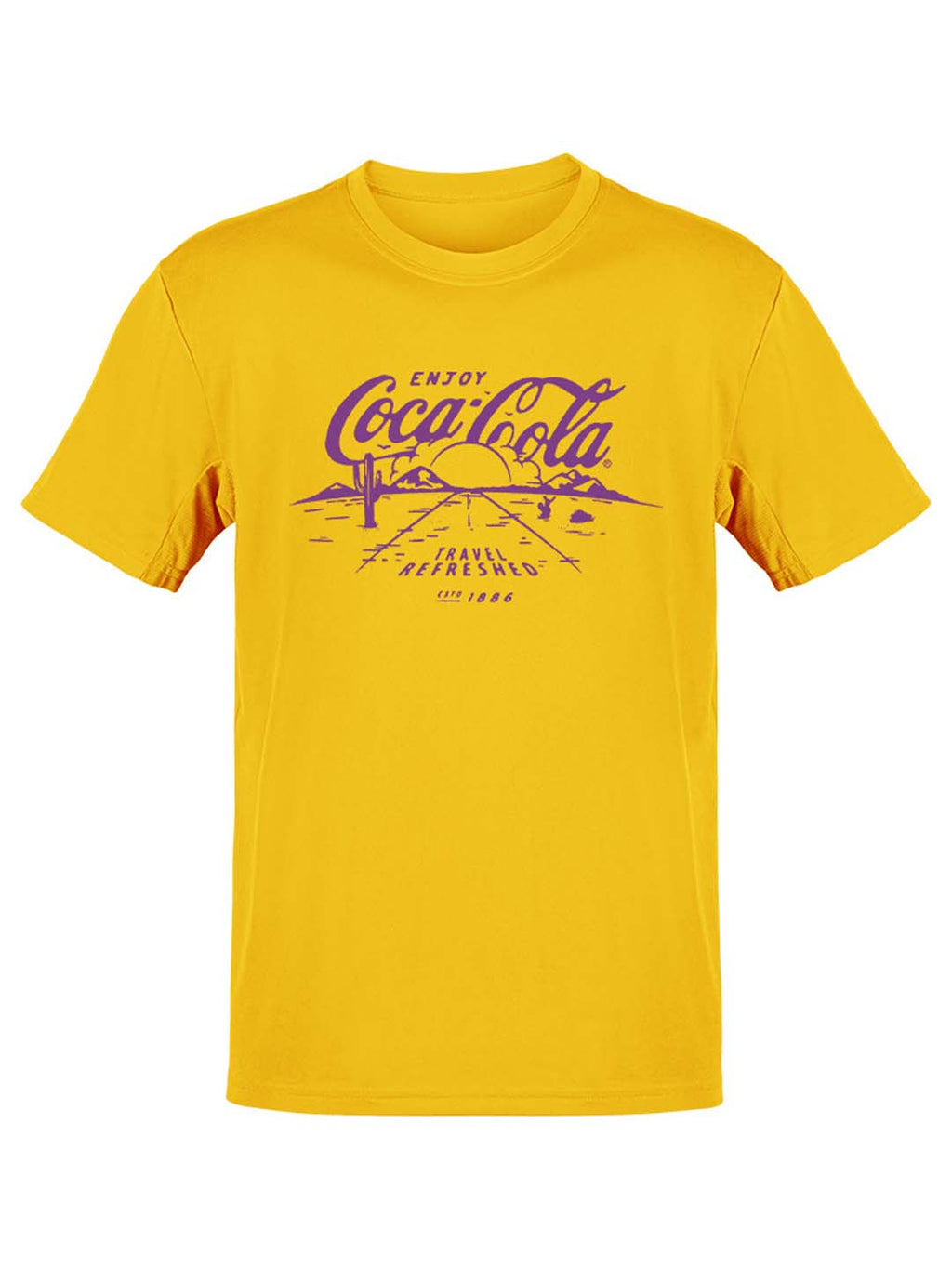 Officially Licensed Coca-Cola Enjoy Sunset Highway Travel Graphic Men's T-shirt