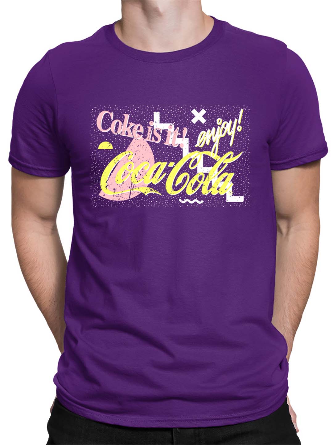 Officially Licensed Coca-Cola Coke Is It! Enjoy Retro Graphic Men's T-shirt