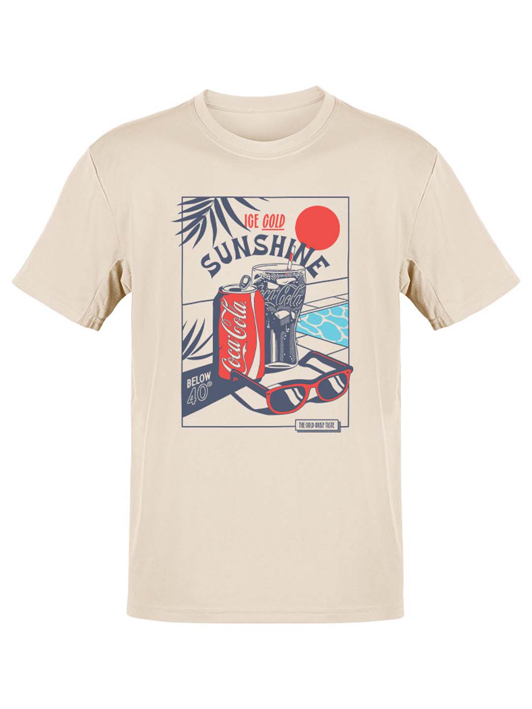 Officially Licensed Coca-Cola Ice Cold Sunshine Coke Poolside Graphic Men's T-shirt