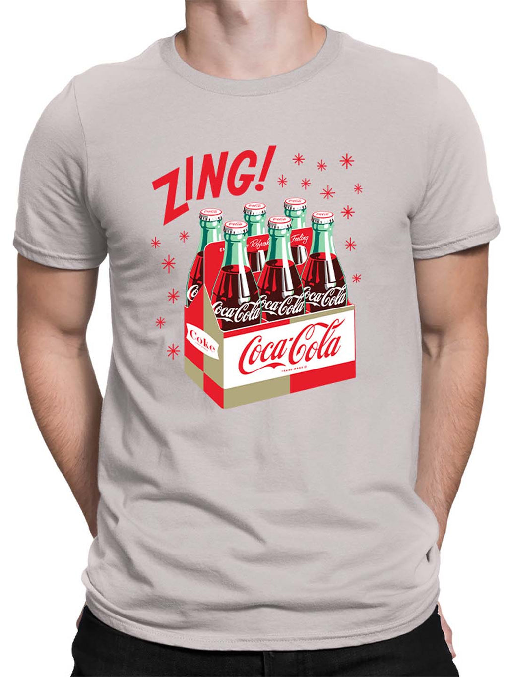 Officially Licensed Coca-Cola Classic Six-Pack Vintage Graphic Art Men's T-shirt