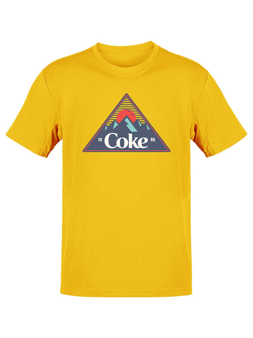 Officially Licensed Coca-Cola Retro Coke Mountain Adventure Triangle Graphic Men's T-shirt