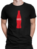 Officially Licensed Coca-Cola Classic Red Bottle Graphic Logo Men's T-shirt