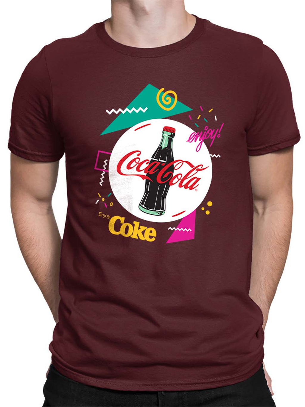 Officially Licensed Coca-Cola Retro Enjoy Coke Bottle Graphic Men's T-shirt