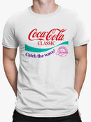 Officially Licensed Coca-Cola Classic Catch the Wave Retro Men's T-shirt