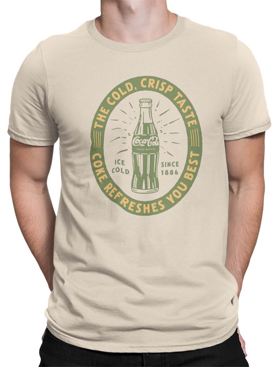 Officially Licensed Coca-Cola Ice Cold Vintage Bottle Graphic Men's T-shirt