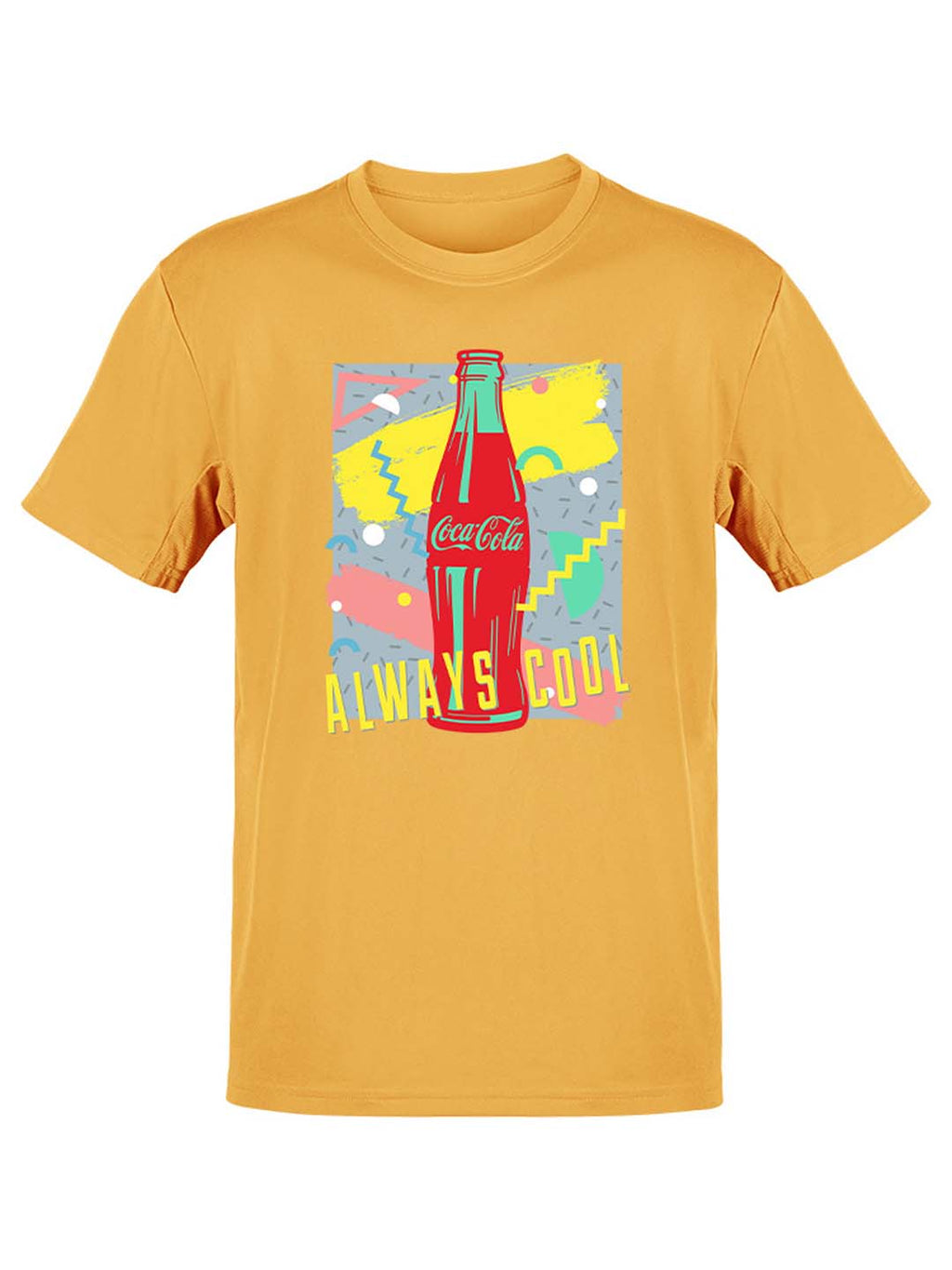 Officially Licensed Coca-Cola Always Cool Bottle Retro 90s Graphic  Men's T-shirt