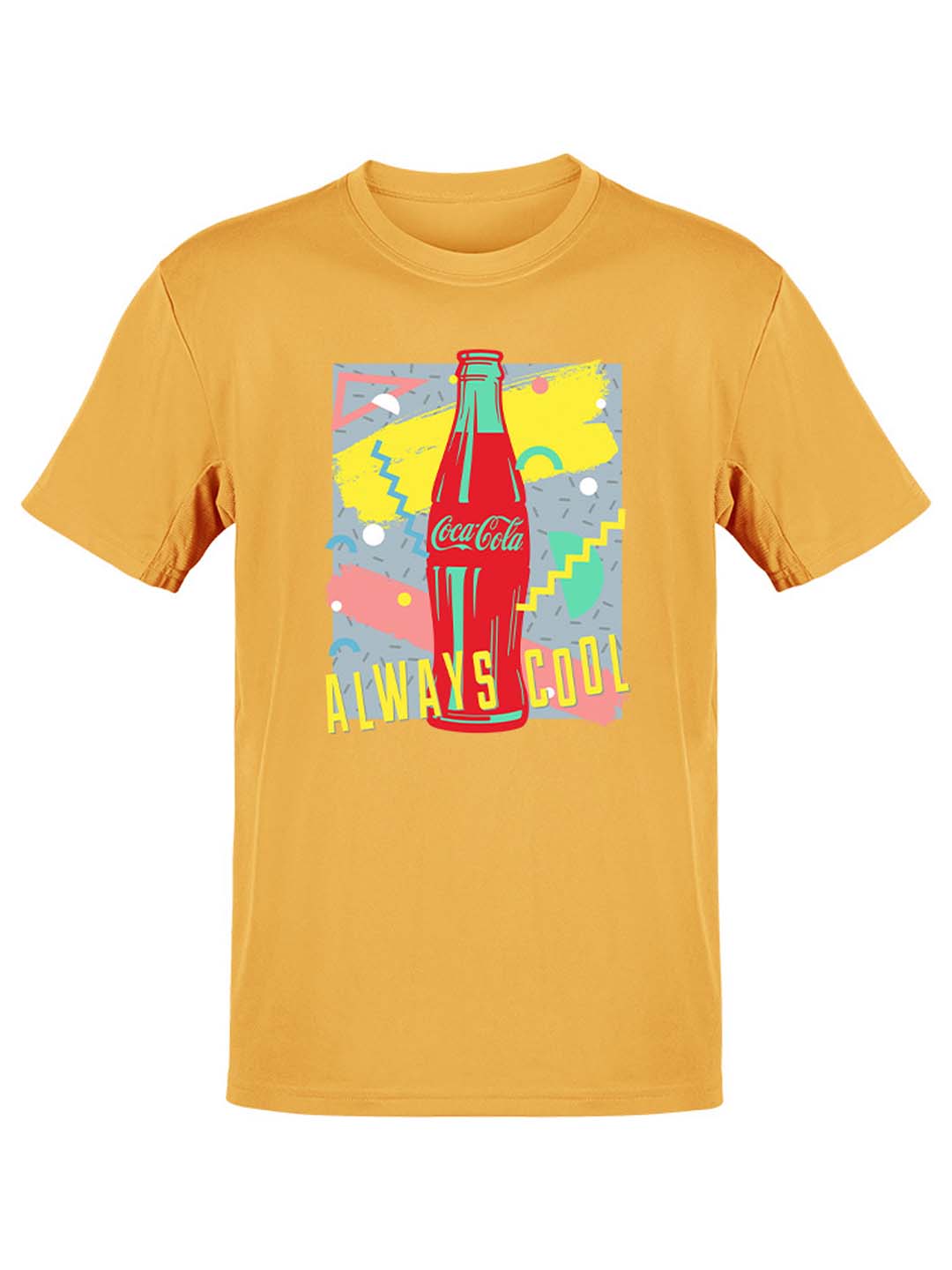 Officially Licensed Coca-Cola Always Cool Bottle Retro 90s Graphic  Men's T-shirt